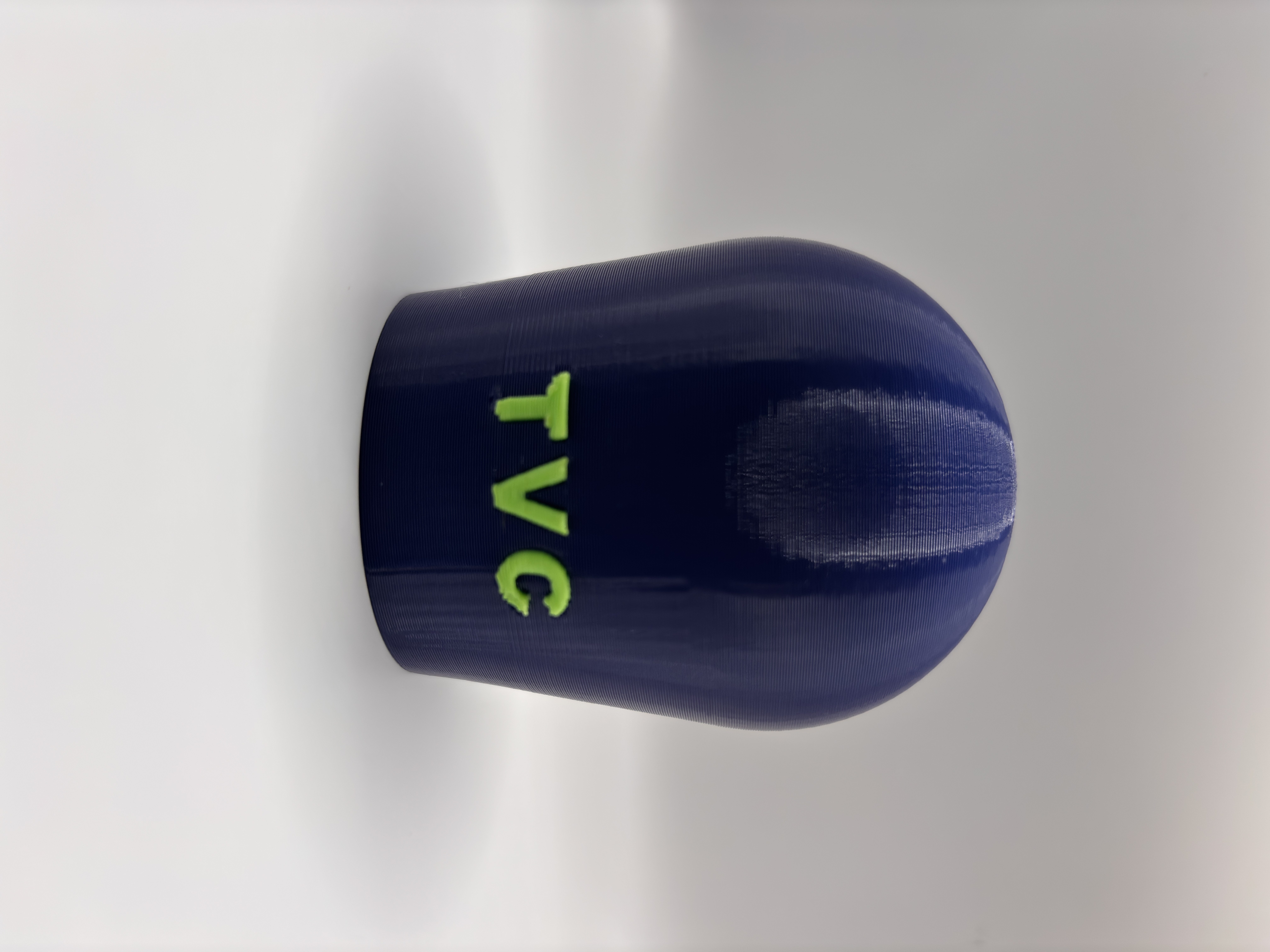 Custom Navy and lime green Pole Tip with TVC logo